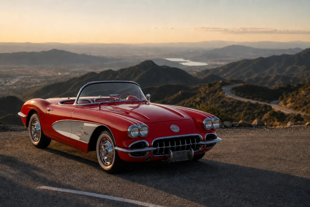 1958 Chevrolet Corvette classic American sports car vintage red convertible
